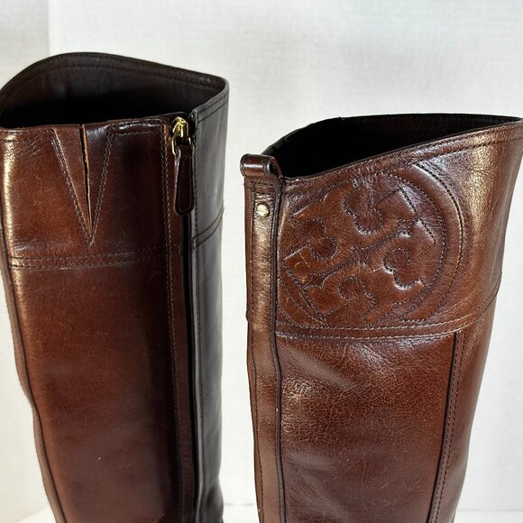Tory Burch Brown Leather Boots size 9.5 - Picture 7 of 16